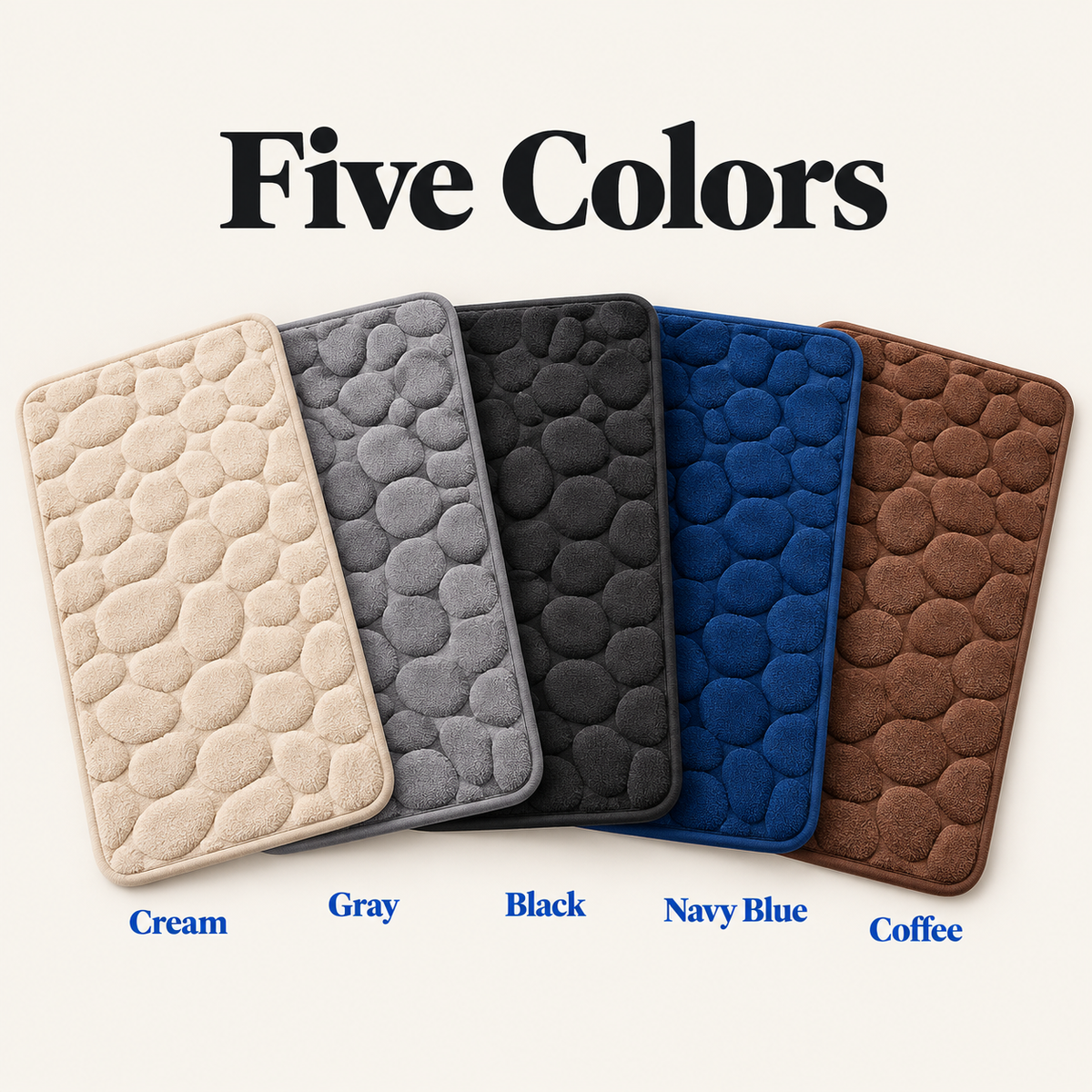 Cobblestone bath mat available in five colors