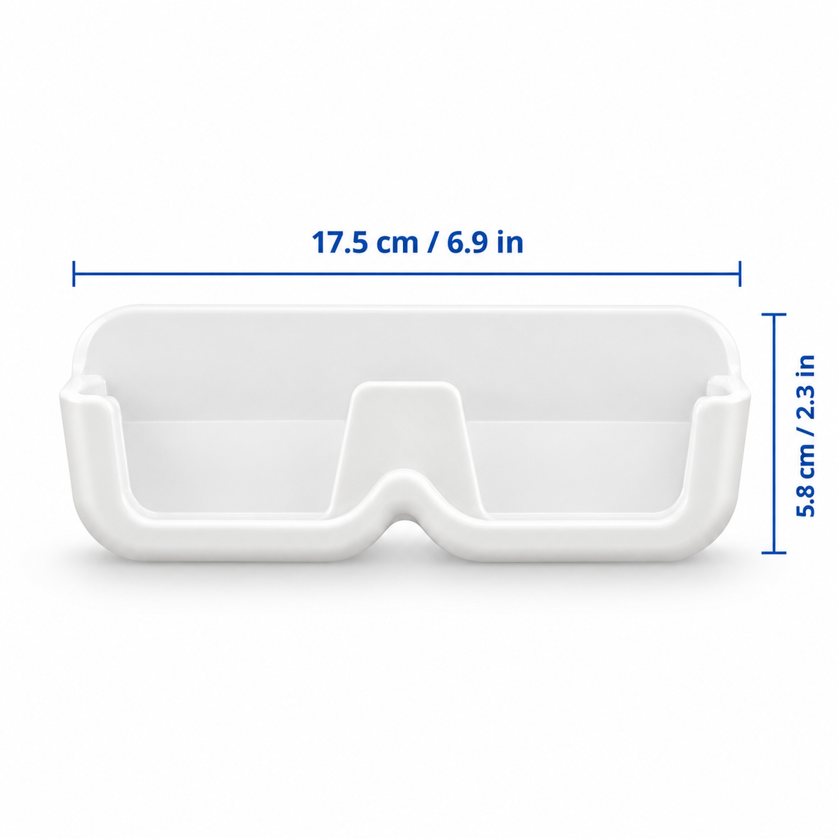 White glasses holder size 17.5 cm by 5.8 cm