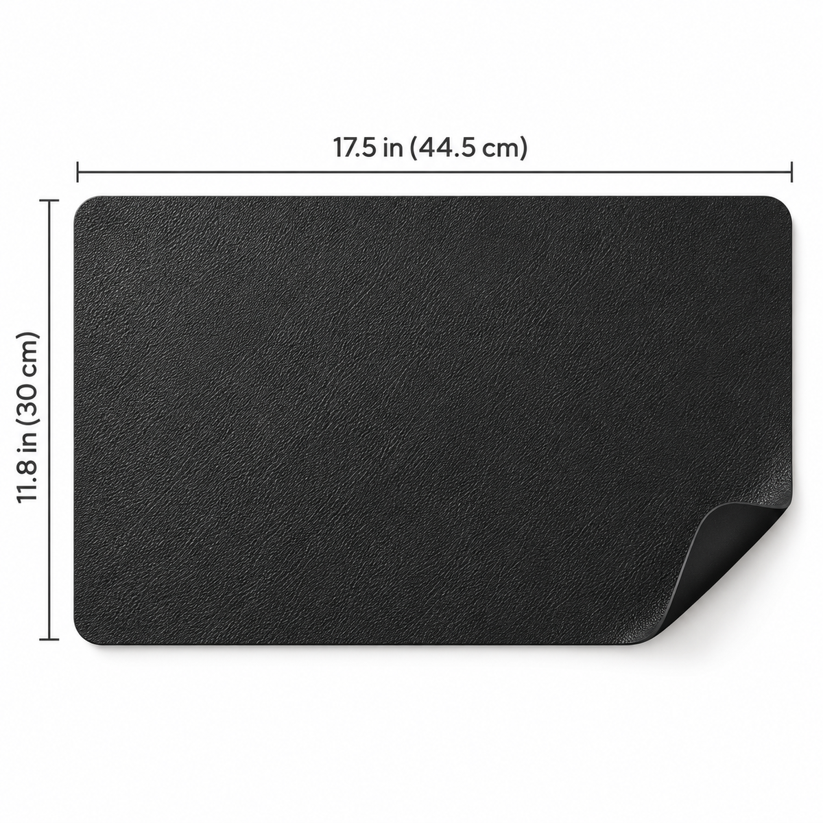 Black placemat size: 17.5 x 11.8 in (44.5 x 30 cm)