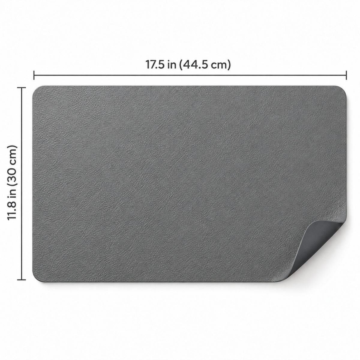 Gray placemat size: 17.5 x 11.8 in (44.5 x 30 cm)
