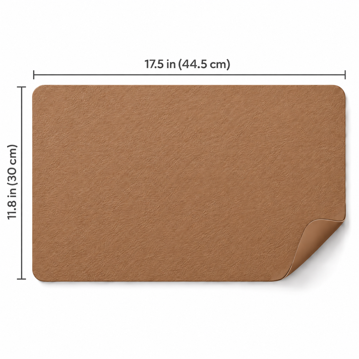Light coffee placemat size: 17.5 x 11.8 in (44.5 x 30 cm)