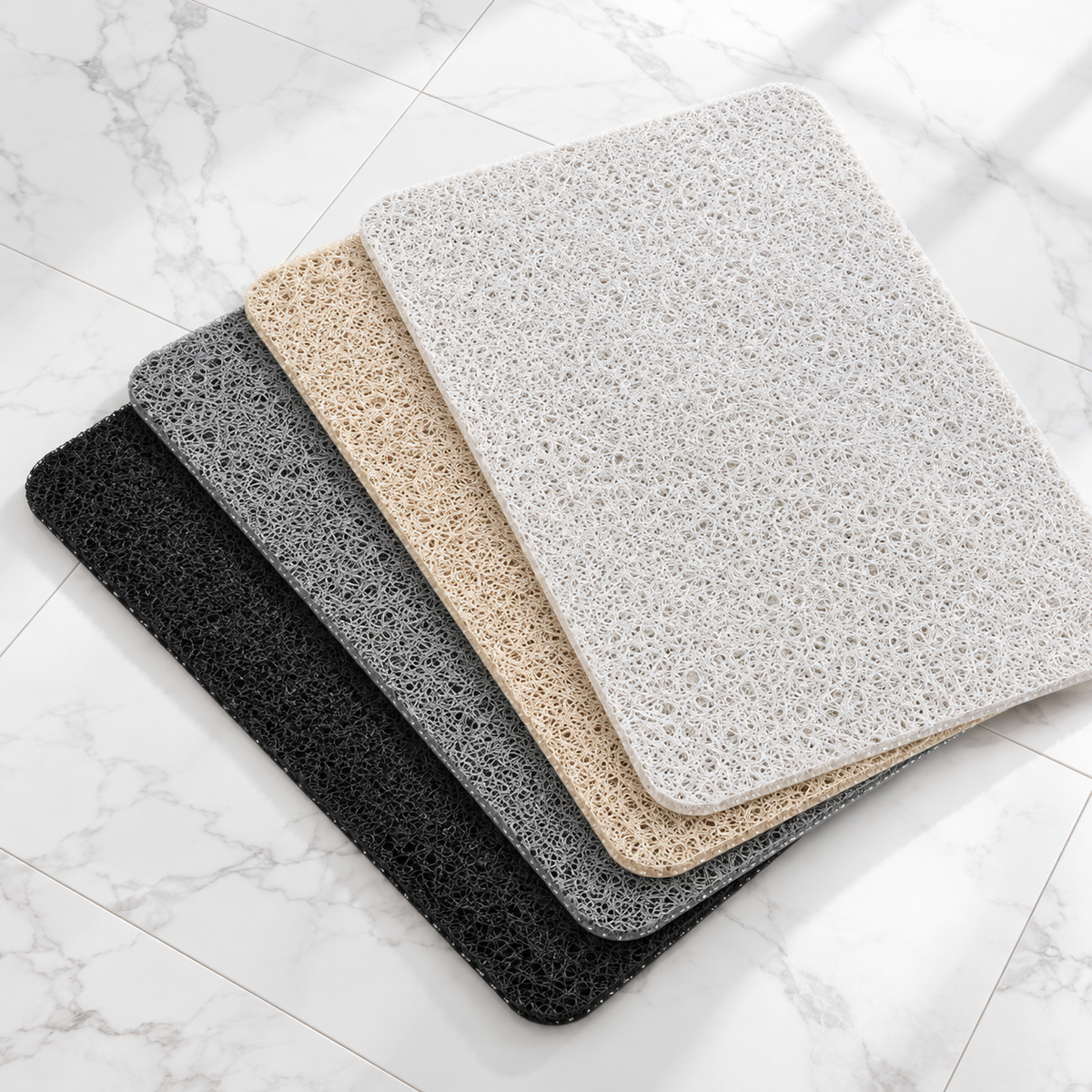 Shower mat available in black, gray, beige and white