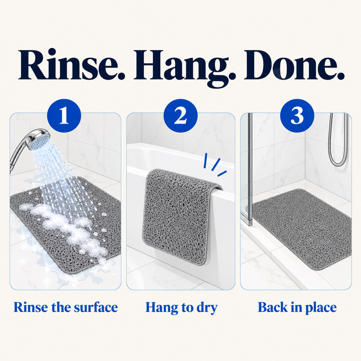 How to place and care for the shower mat