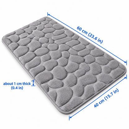 Gray bath mat size guide: 60 x 40 cm