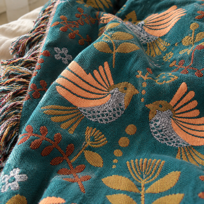 Close-up of the woven birds