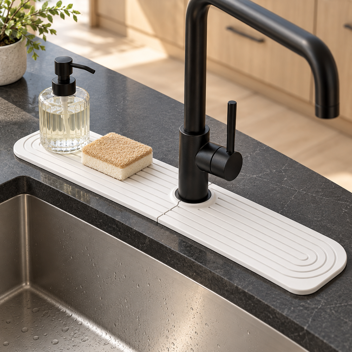 Made to fit around your faucet