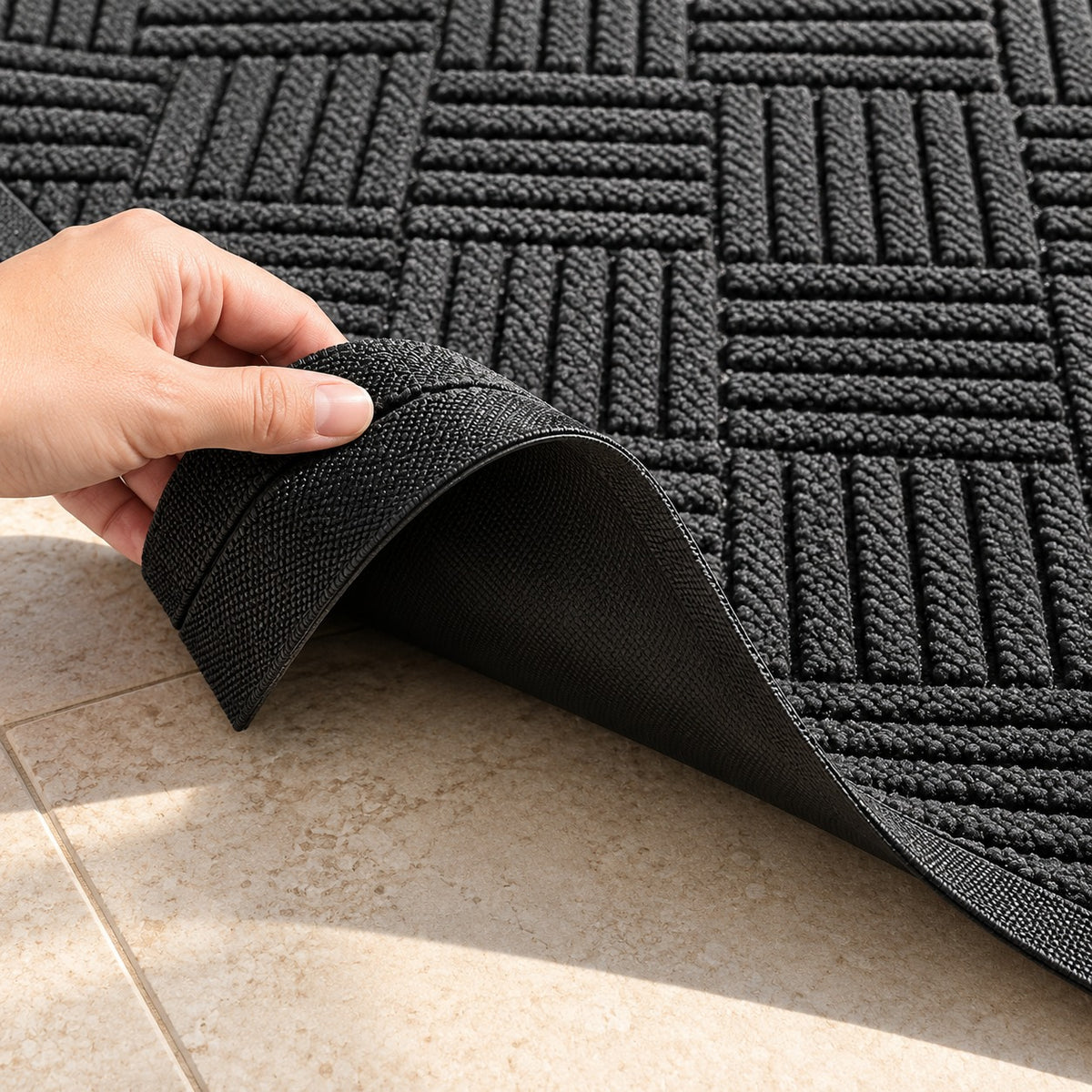 Non-slip waterproof backing of the door mat