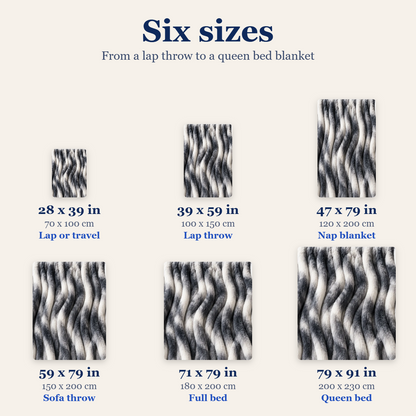 Faux fur throw in six sizes, charcoal