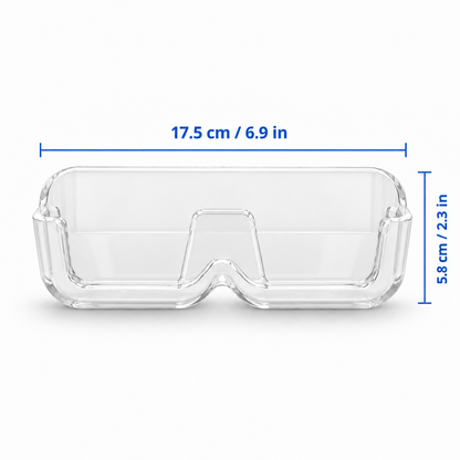 Clear glasses holder size 17.5 cm by 5.8 cm