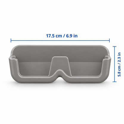 Gray glasses holder size 17.5 cm by 5.8 cm