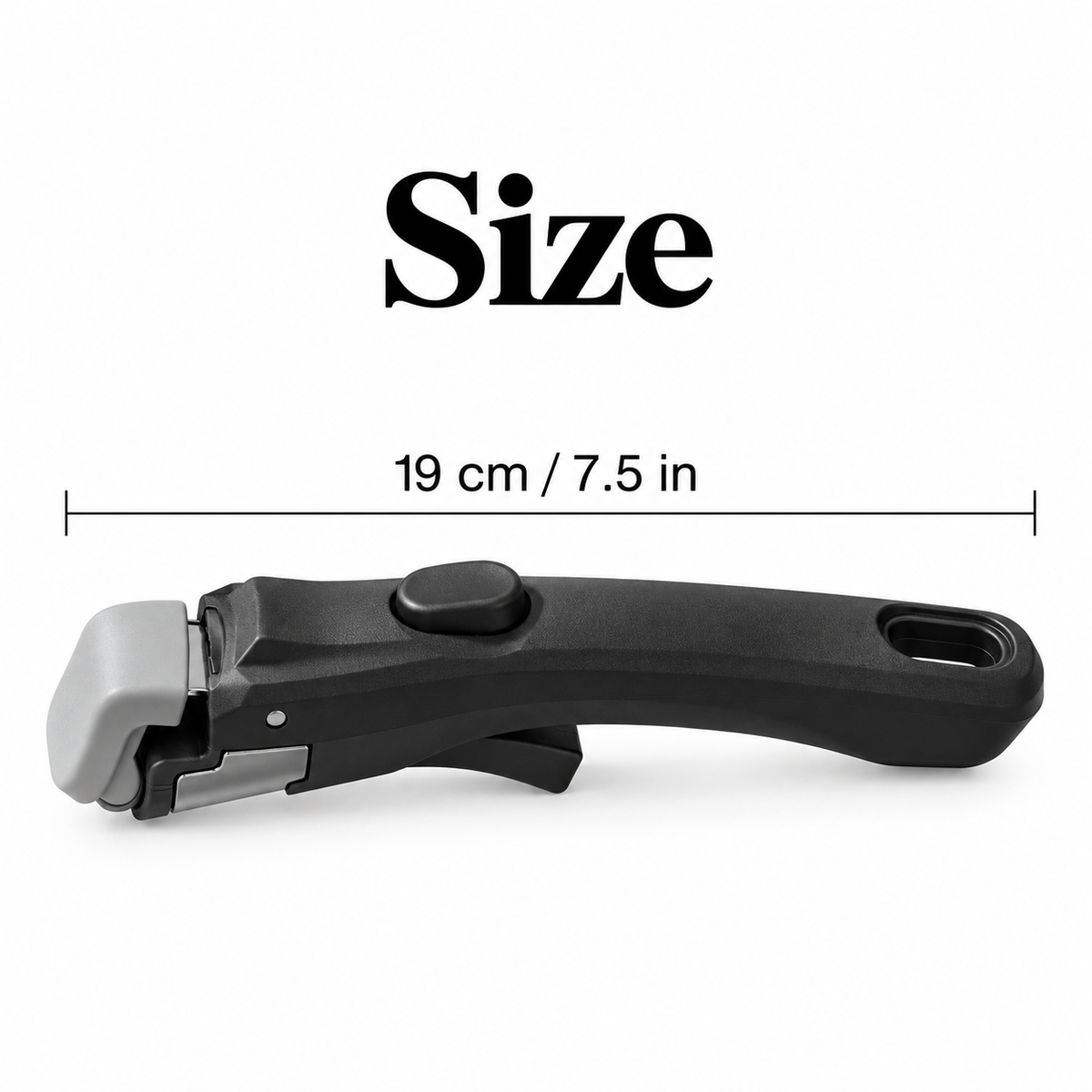 Black handle size: 19 cm / 7.5 in