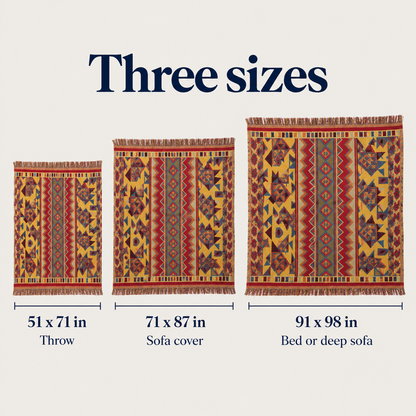 Boho knit blanket in three sizes