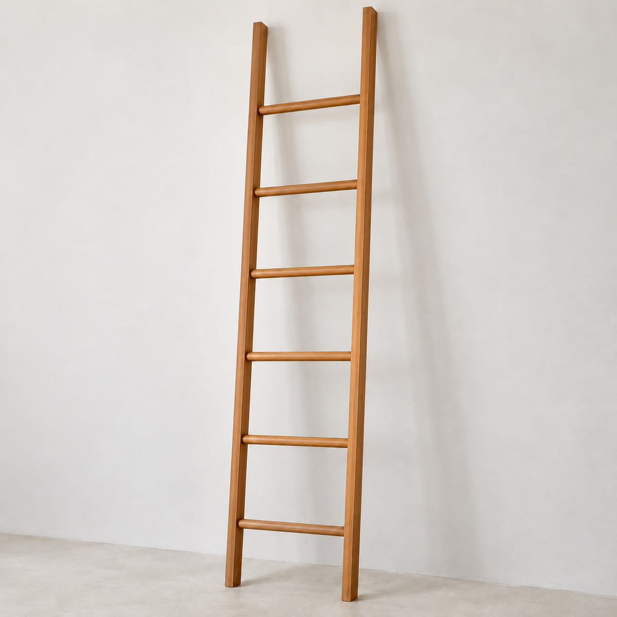 6 ft wooden blanket ladder with six rungs