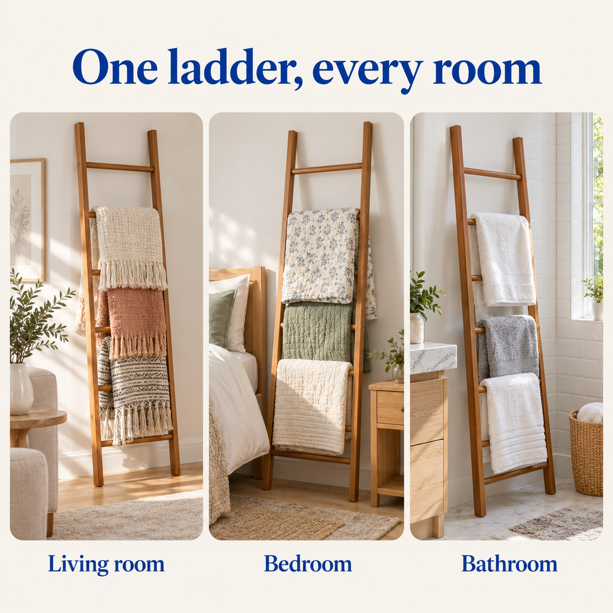 One ladder for the living room, bedroom and bathroom