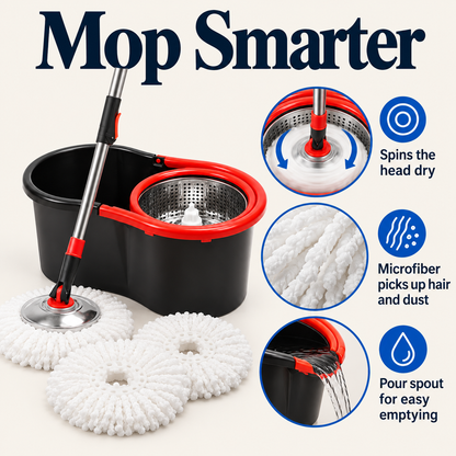 Spin mop set features