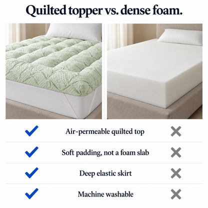 Quilted topper vs dense foam comparison