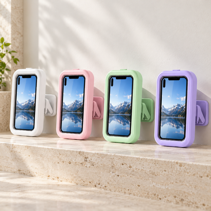 Shower phone holder in White, Pink, Green and Purple