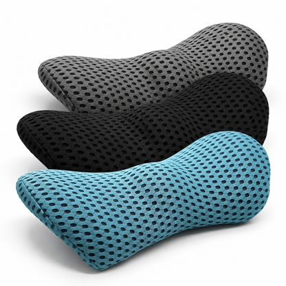 Lumbar pillow in blue, gray and black