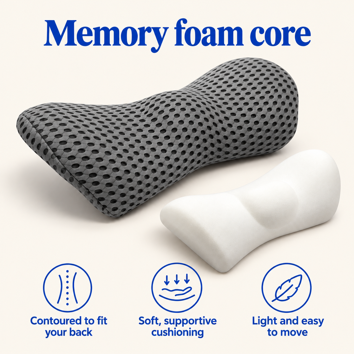 Memory foam core and mesh cover