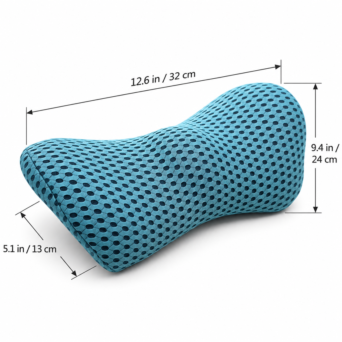 Blue lumbar pillow size guide