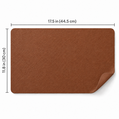 Brown placemat size: 17.5 x 11.8 in (44.5 x 30 cm)