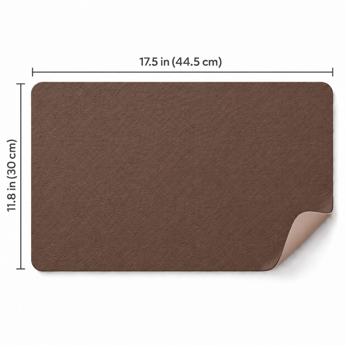 Dark coffee placemat size: 17.5 x 11.8 in (44.5 x 30 cm)