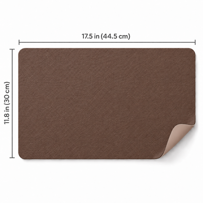 Dark coffee placemat size: 17.5 x 11.8 in (44.5 x 30 cm)