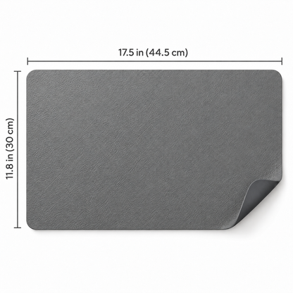 Gray placemat size: 17.5 x 11.8 in (44.5 x 30 cm)
