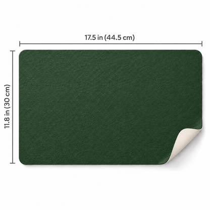 Green placemat size: 17.5 x 11.8 in (44.5 x 30 cm)