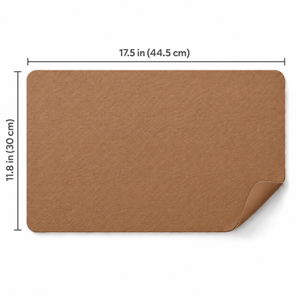 Light coffee placemat size: 17.5 x 11.8 in (44.5 x 30 cm)