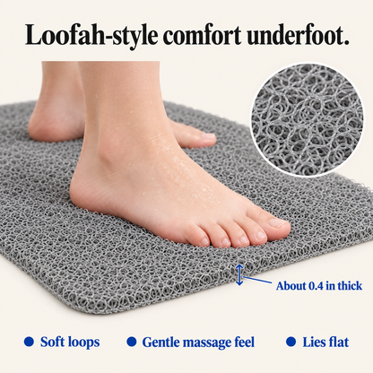 Comfort underfoot shower mat infographic