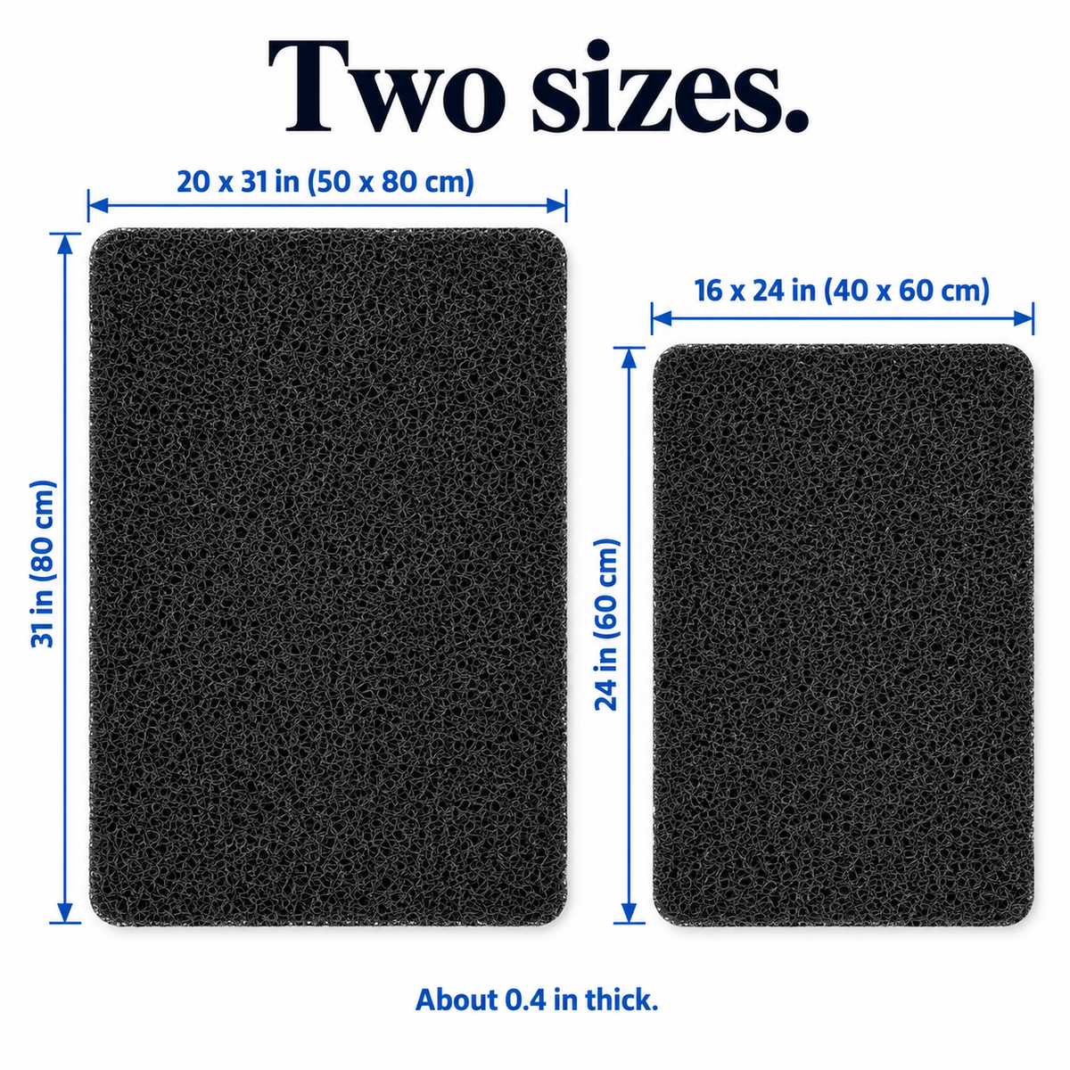 Black shower mat size guide
