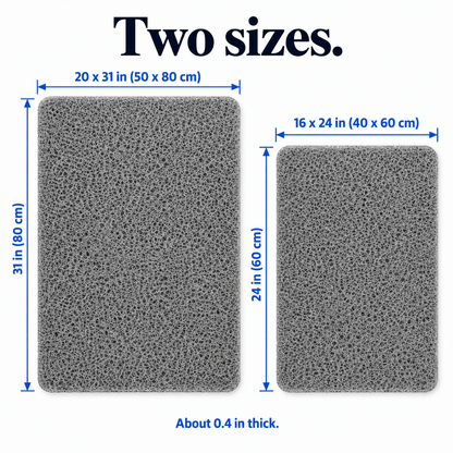 Gray shower mat size guide