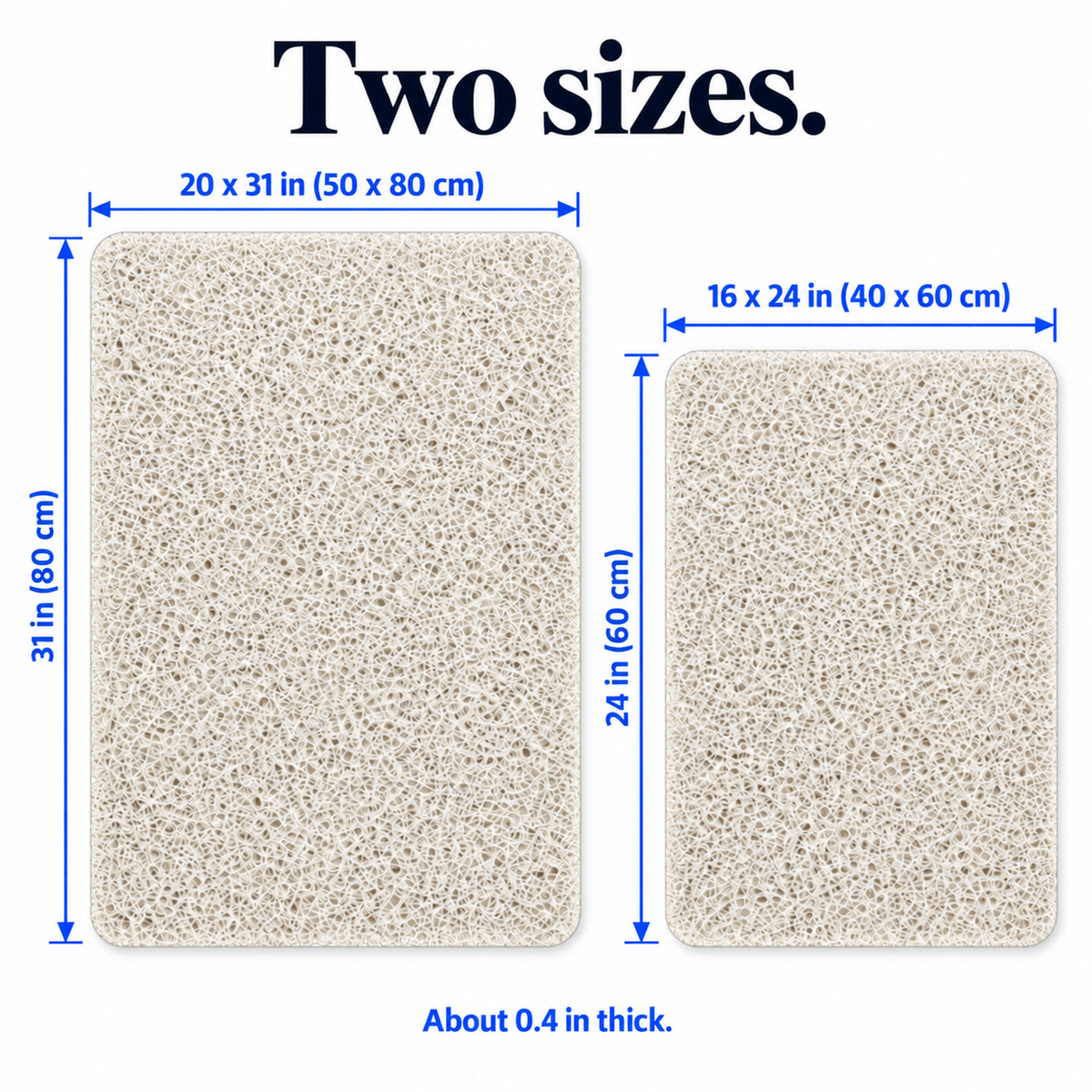 White shower mat size guide