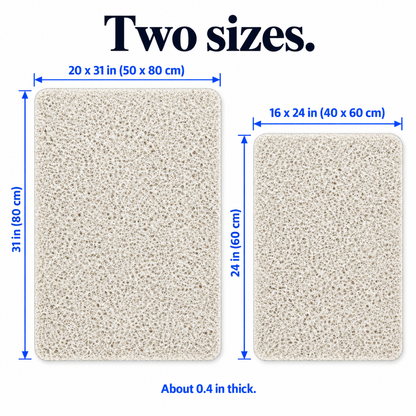 White shower mat size guide