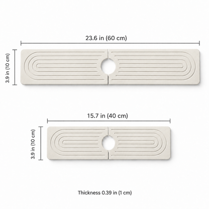 White sink mat sizes: 23.6 x 3.9 in (60 x 10 cm) and 15.7 x 3.9 in (40 x 10 cm), 0.39 in thick