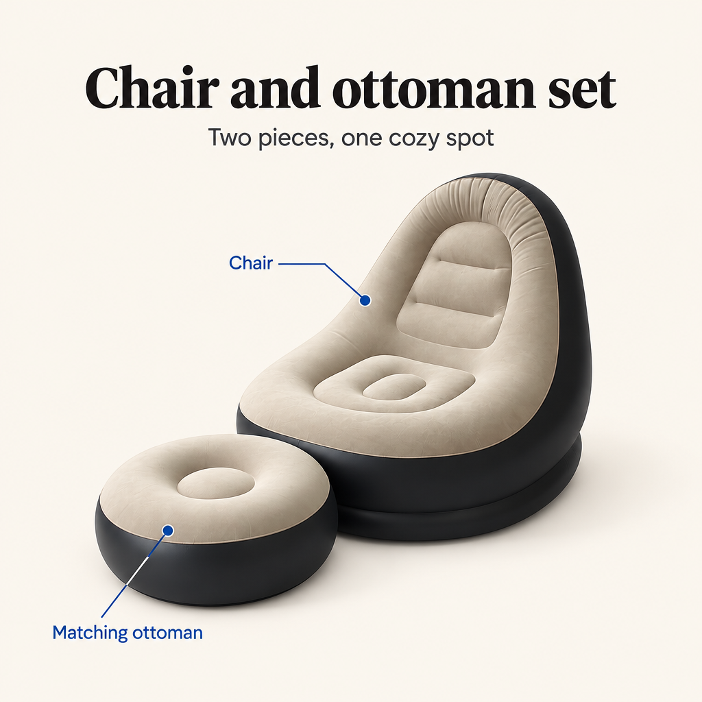 Chair and ottoman set, two pieces for one cozy spot