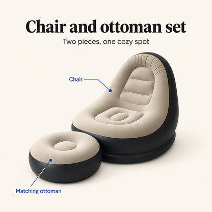 Chair and ottoman set, two pieces for one cozy spot