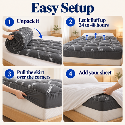 How to put on the mattress topper in three steps