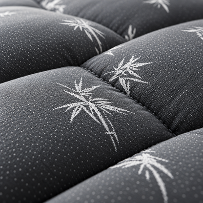 Close-up of the bamboo leaf print
