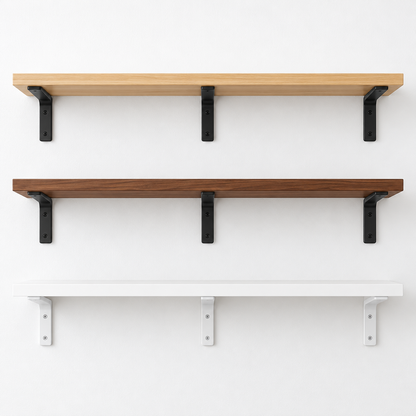 Wall shelf in Natural Wood, Walnut and White