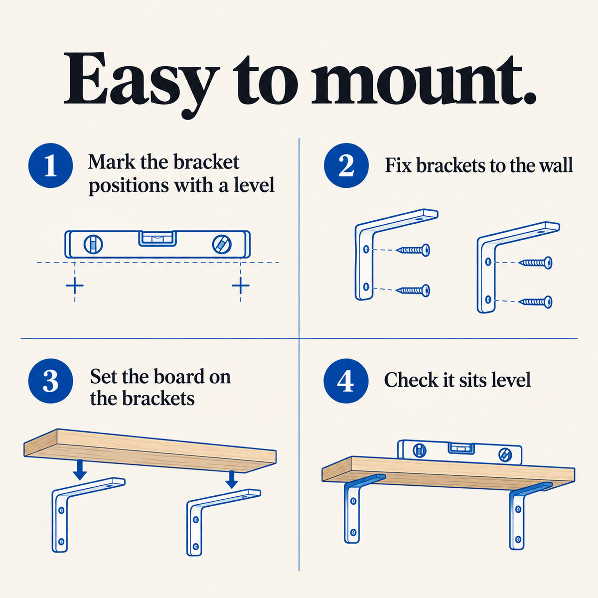 How to mount the wall shelf in four steps
