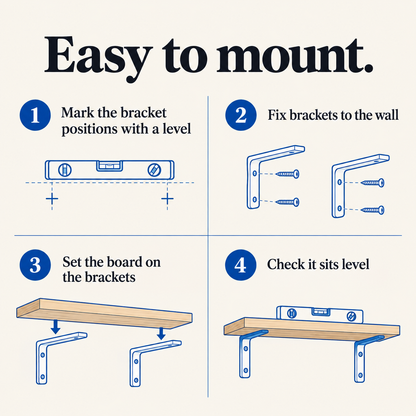 How to mount the wall shelf in four steps