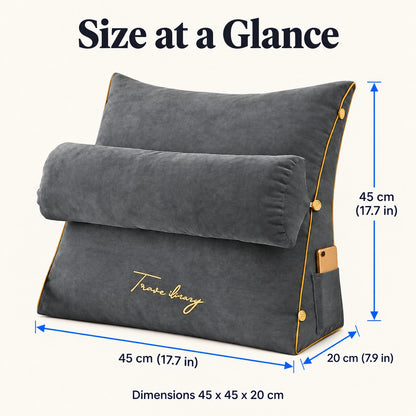Wedge pillow size 45 x 45 x 20 cm (17.7 x 17.7 x 7.9 in)